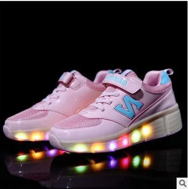 نمط جديد سوبر ضوء الأطفال نماذج الرجال والنساء المشي مع الصمام الخفيفة التلقائي الرول الزلاجات مع عجلات