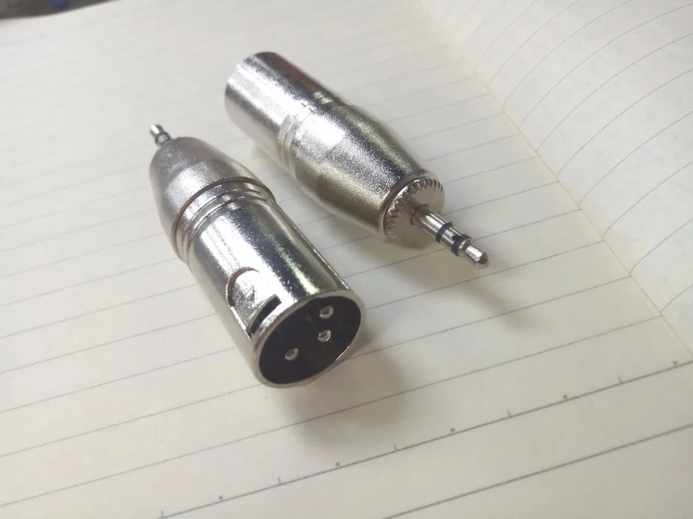 

1pcs 3 pin XLR Audio Male Plug Connector to 3.5mm stereo plug connectors