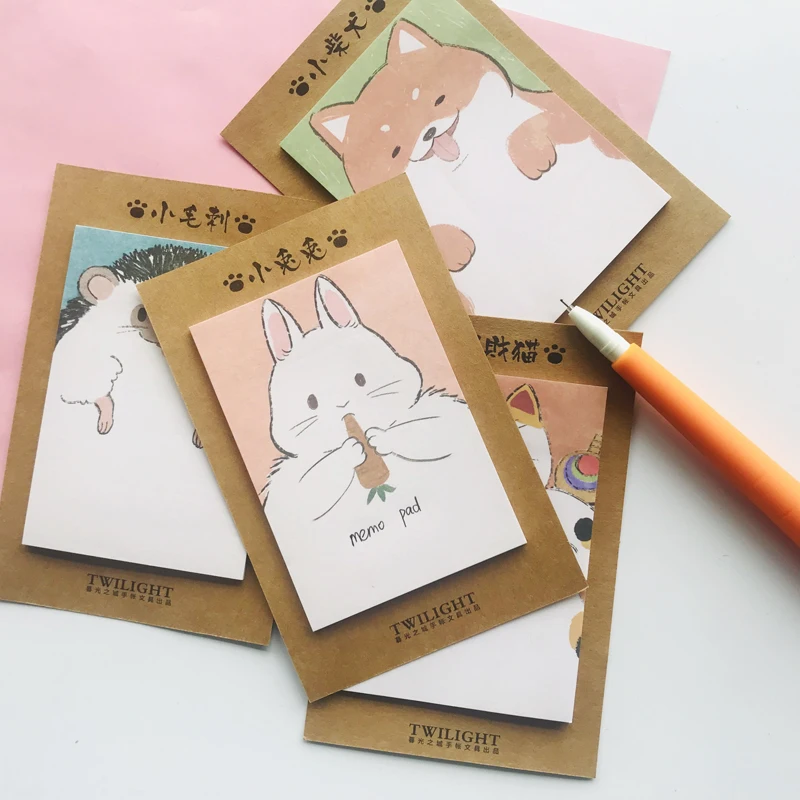 30 страниц Kawaii Шиба ину Ежик кролик Lucky Cat блокноты для студентов канцелярские