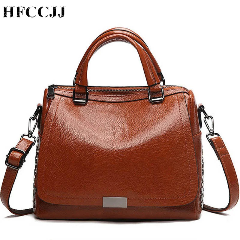 

NEW Vintage PU Women Shoulder Bag with Rivets Quality Leather Handbag For Woman's Messenger Bags Female bolso mujer HC008