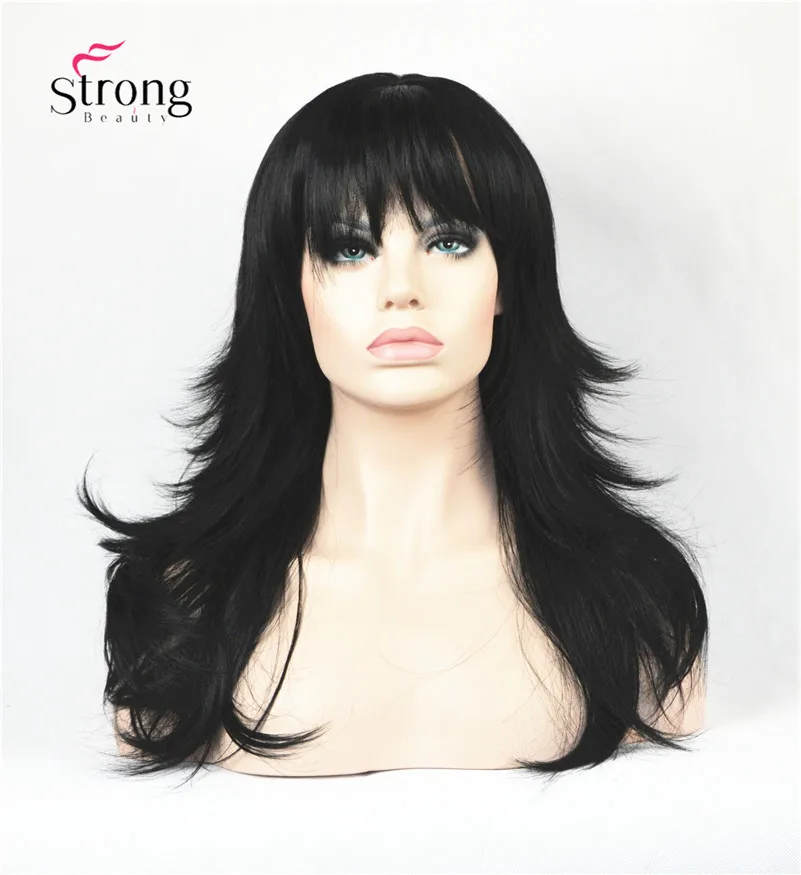 2862#1 Jet black full wig (1)