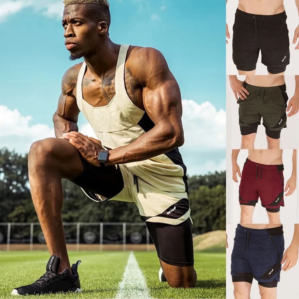 Бренд, мужские летние новые стильные спортивные дышащие быстросохнущие шорты для фитнеса, спортивные шорты, повседневные, новинка, высокое качество