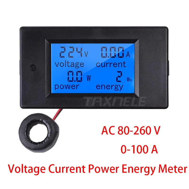

AC80-360V 100A 20A Digital LCD Voltage Current Power Energy Meters indicator Voltmeter Ammeter Wattmeter Tester Detector TX-061