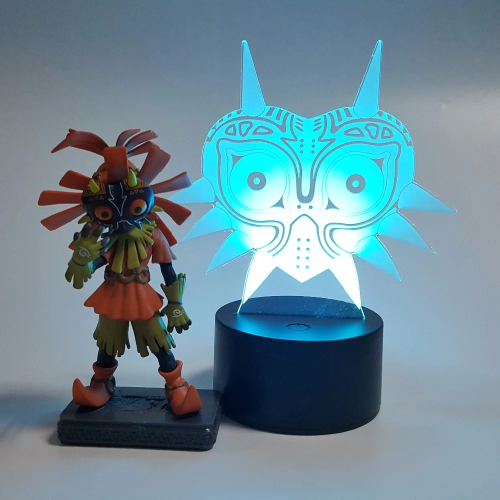 Zelda Skull Kid Majoras маска экшн-фигурка 3D визуальная Иллюзия светодиодный RGB USB ночник ссылка Аниме игра игрушка набор