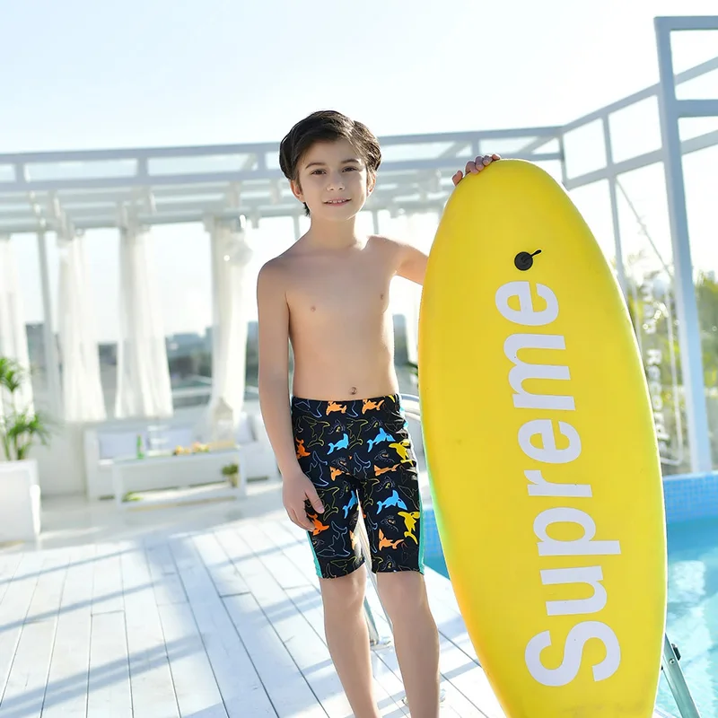 Купальные шорты-боксеры для мальчиков спортивные плавки с рисунком рыбы для детей от 3 до 12 лет купальные плавки Новинка года, для мальчиков, серфинг для купания, костюмы