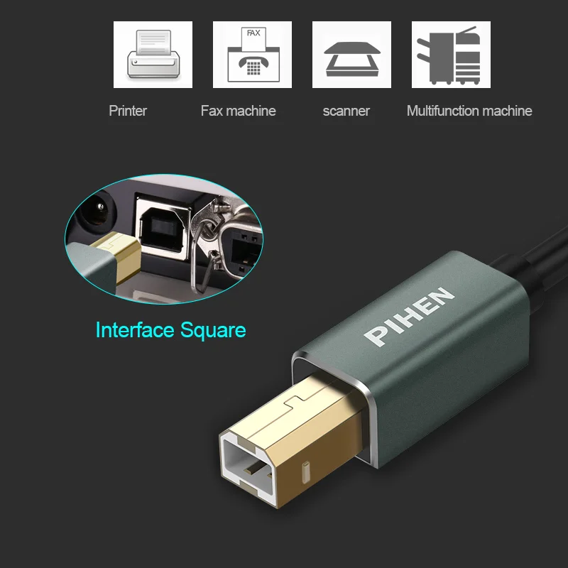 PIHEN USB кабель для принтера type B папа 3 0 2 Canon Epson hp ZJiang принтер этикеток DAC