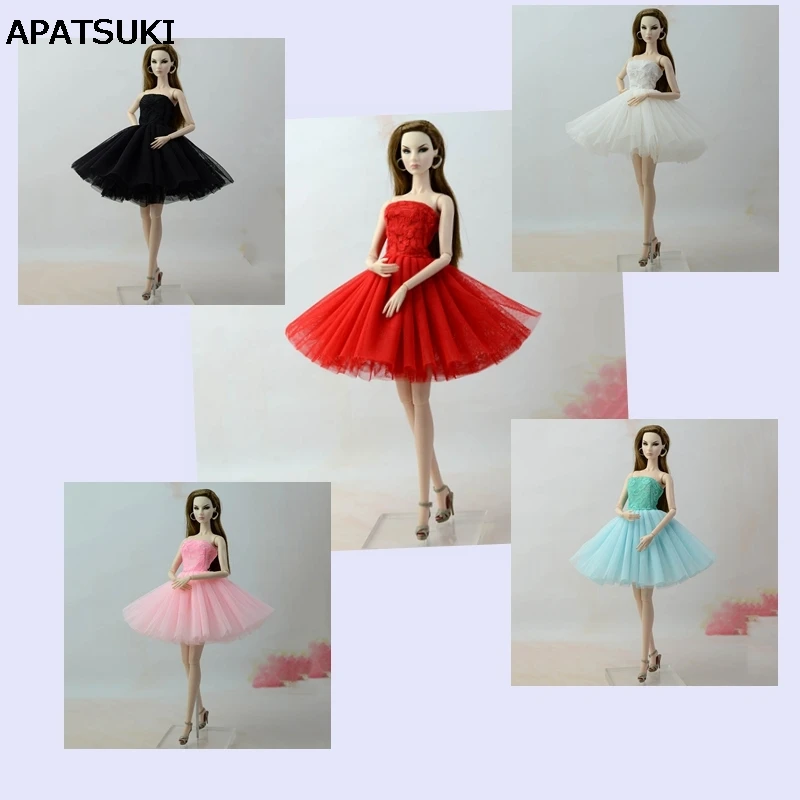 Модное летнее платье короткие балетные платья для куклы Барби одежда Vestido Одежда