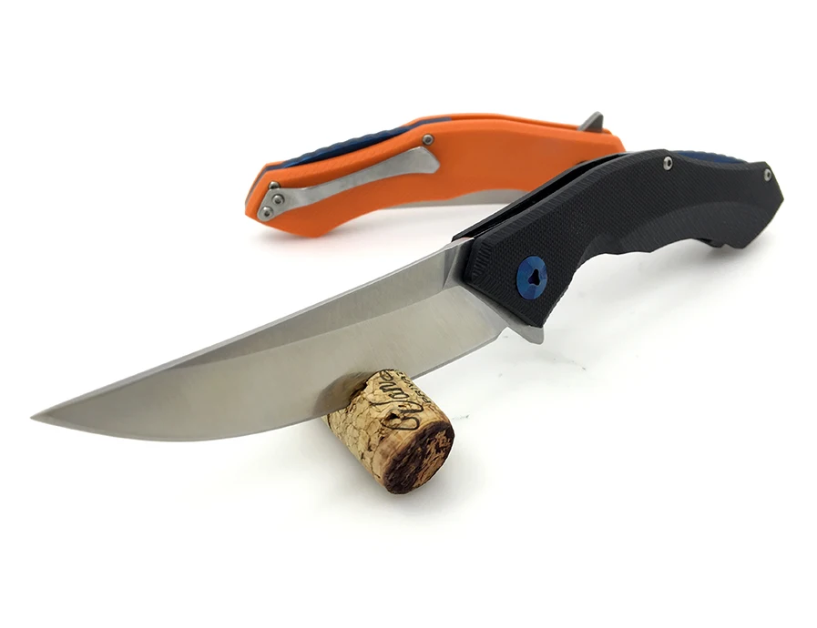 WTT Ball Bearing Folding Knife Blue Moon Tactical Camping Hunting Pocket Knives D2 Blade G10 Handle Survival EDC Rescue Tools