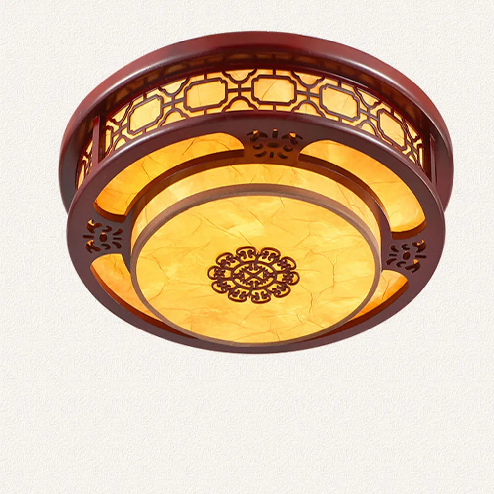 

High Quality Wooden Led Ceiling Light Lamp 110V-220V Led Lighting Bedrooms Chinese Ceiling Lights Led Energy Saving Fixtures