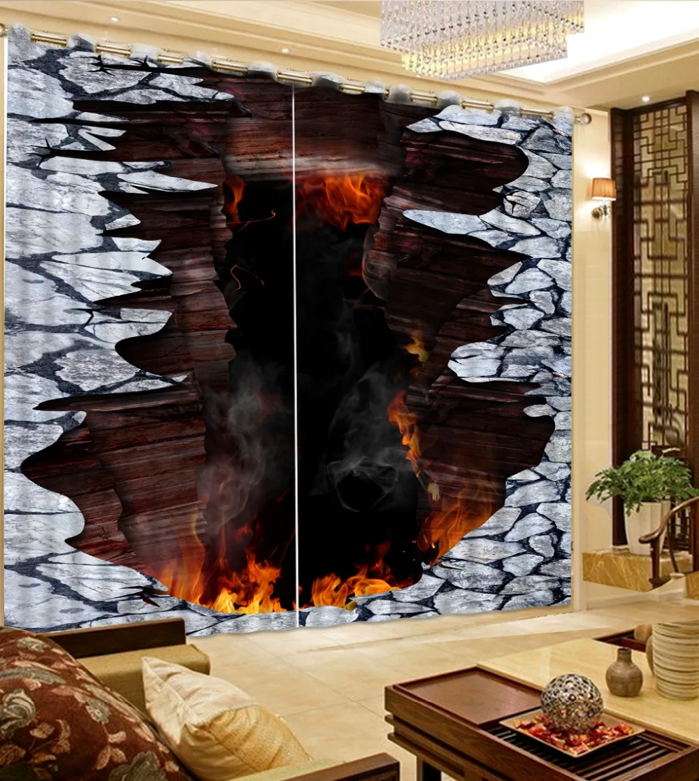

Modern Photo Printing 3D Curtains Custom Creative Window Curtains For Living room Bedroom 3D Blackout Curtain