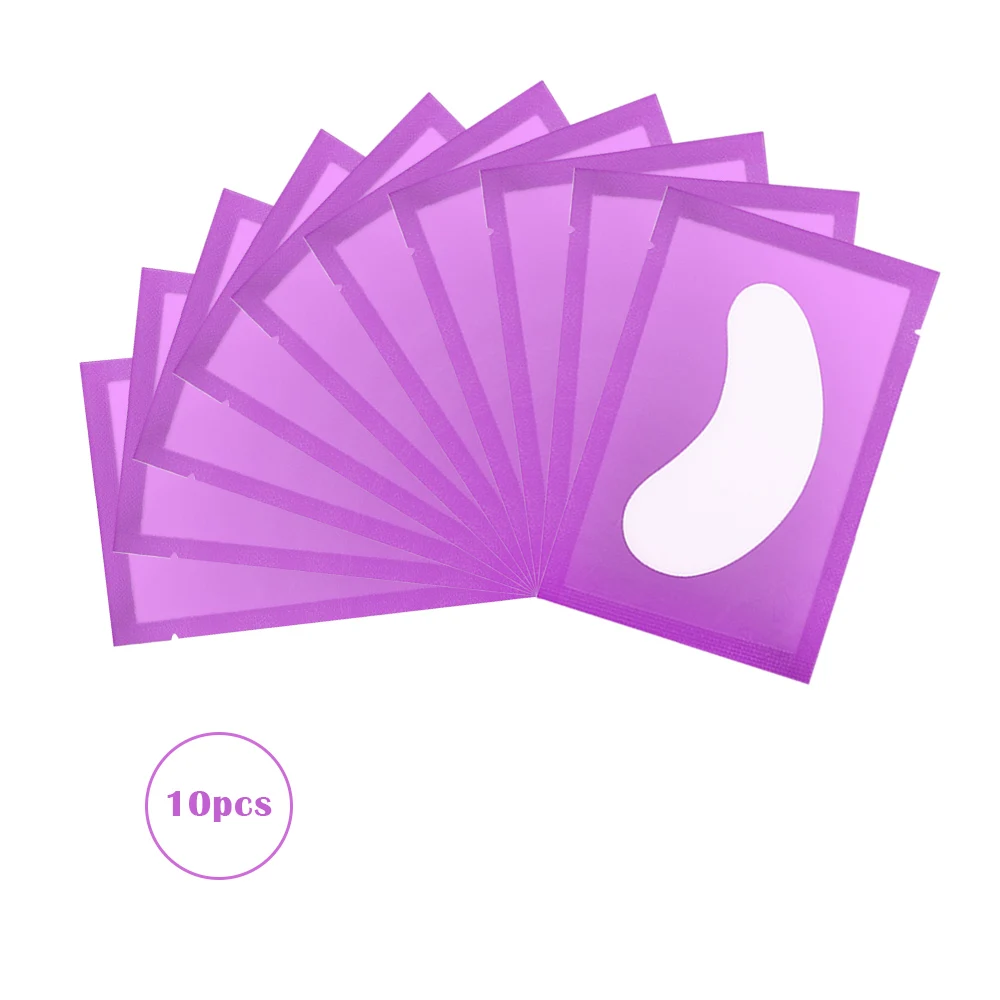 Purple 10pcs Zwellbe 10/20/50 пар глазные Пластыри для бумажные накладки для наращивания ресниц 4 цвета привитые кругов под глазами колодки Советы наклейки инструменты для макияжа - Цвет: Purple 10pcs