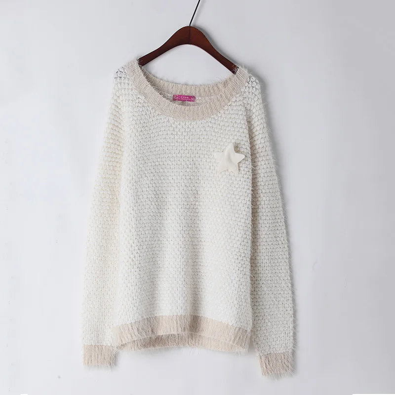 Women Sweaters and Pullovers Star Cute Pullover pull femme Flat