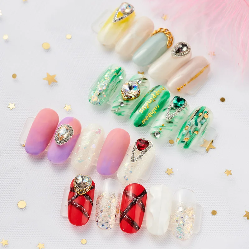 Новый 10 шт/партия металлический щит украшения для ногтей AB Красочный DIY