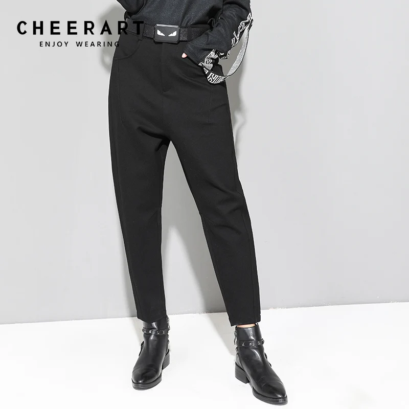 

Cheerart Pencil Long Pants Women Black Thick Winter Pants Spandex Stretch Pants Trousers Women High Street Fashion