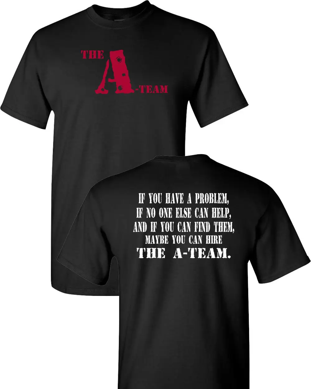 

New T Shirts Unisex Funny Tops Tee Basic Models The A-Team Funny Logo Retro Classic 80'S Front & Back Funny O Neck T Shirt