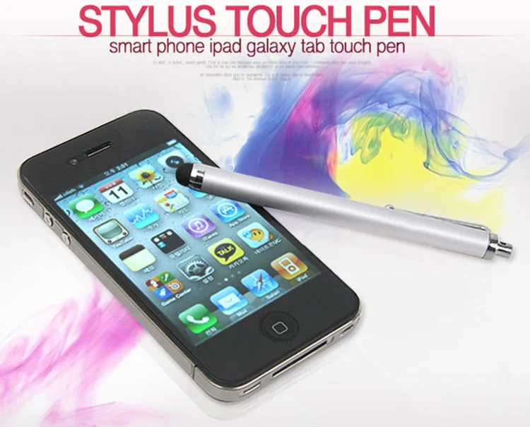 Емкостный экран металлический стилус сенсорная ручка с зажимом для iphone 6 7 plus 8 X/iPad/mini iPad сотовый телефон 3000 шт./партия