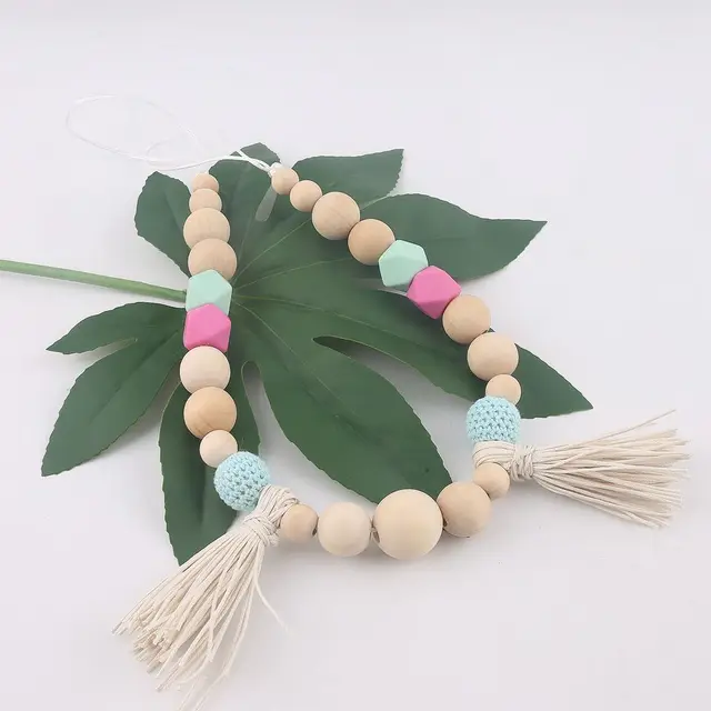 25pc beads wooden tassel
