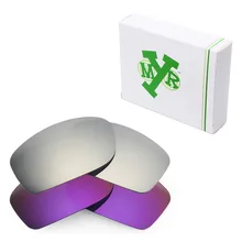 2 пары Mryok поляризованные Сменные линзы для Окли Fives квадратные солнечные очки Серебро Титан и плазменный фиолетовый