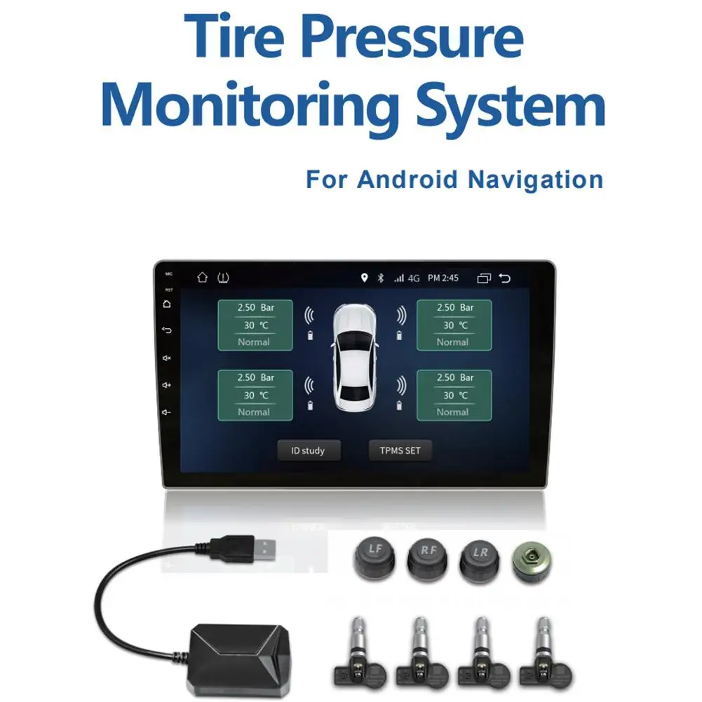 

Car TPMS USB Connecting Android DVD/MP5 Navigation Large-size Screen Monitors Tire Pressure Monitoring System Dropship 8.24