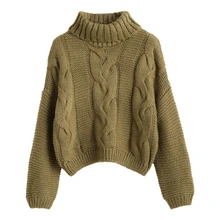 Großhandel ZAN.STYLE Rollkragen Cable Knit Chunky Pullover Frauen Beiläufige Feste Weiße Winter Rib Oversize Pullover Warme Herbst Jumper Pullover Von Großhandel ZAN.STYLE Rollkragen Cable Knit Chunky Pullover Frauen Beiläufige Feste Weiße Winter Rib Oversize Pullover Warme Herbst Jumper Pullover Von