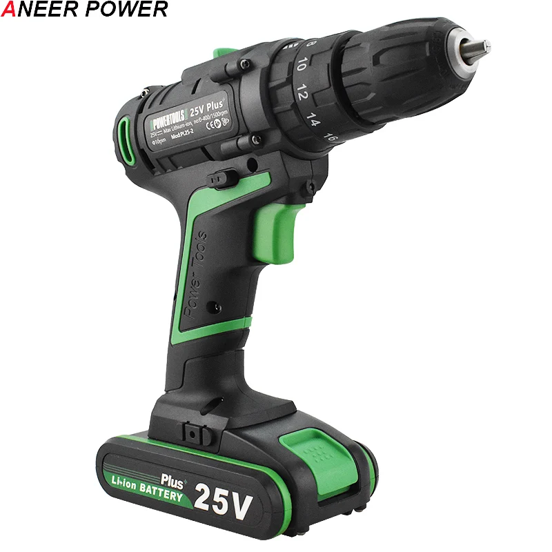 25V Rechargeable Lithium Battery Impact Drill Electric Hand Drill Battery Cordless Drill Home Diy Power Tools + Deluxe Gift Box