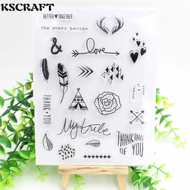 

KSCRAFT The Story Begins Transparent Clear Silicone Stamp/Seal for DIY scrapbooking/photo album Decorative clear stamp sheet 035