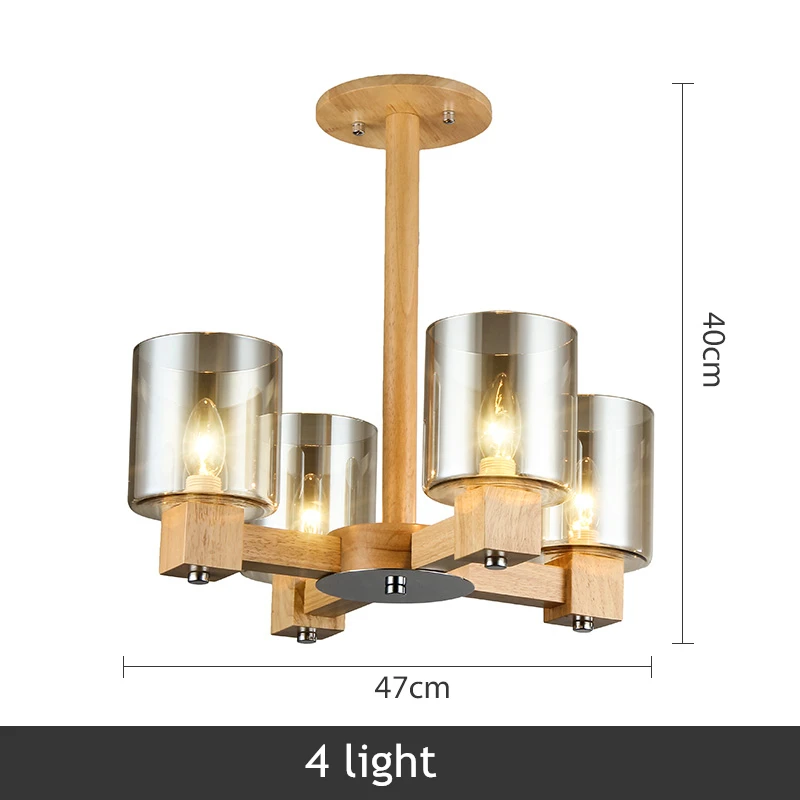 TRAZOS Миссия деревянная люстра для гостиной трава абажур Люстра Освещение Люстры Para Spanin Sala De Jantar лампа - Цвет абажура: 4 light