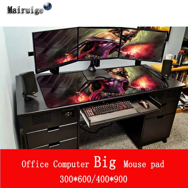 Mairuige 400x900x3мм большой размер игровой персонаж женский коврик для мыши чистый