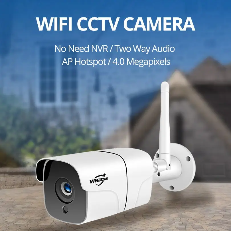 Wheezan CCTV камера безопасности WiFi 4MP HD видеонаблюдение беспроводная камера 1440P аудио домашний открытый ночное видение IP Cam