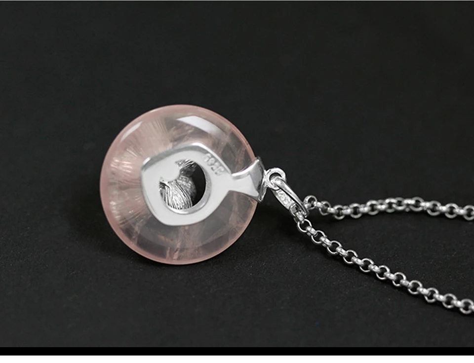 Lotus весело Настоящее стерлингового серебра 925 натуральный розовый камень ручной работы Дизайн Fine Jewelry лотоса шепчет кулон без ожерелье