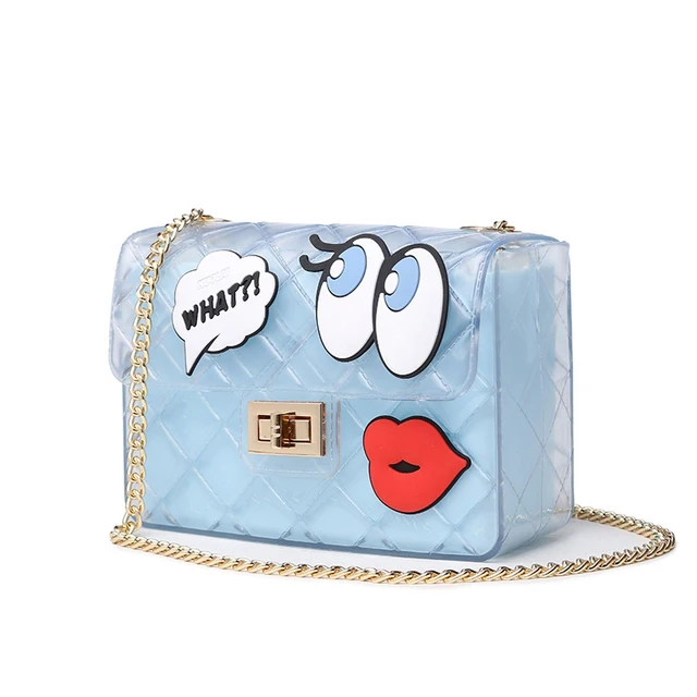Transpa Jelly Bag Women Brands Cute Candy Messenger Transpa Jelly Bag Women Brands Cute Candy Messenger Beach Bags S Clear Graffiti Red