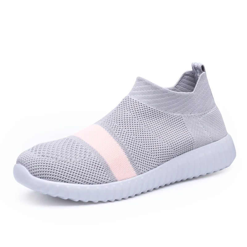 

SUOVEKGO 2019 New Arrival Color Block Flyknit Women Shoes Breathable Lightweight Zapatos Mujer Fashion Design Sneaker Large Size