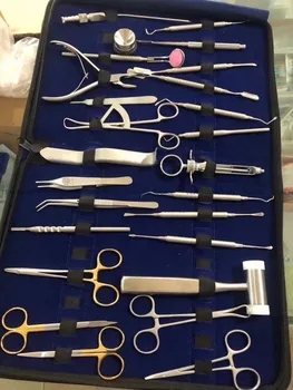 

2019 26 pcs/set High Quality Dental Implant set Dental Planting Surgery Operation kit with bag Dental Retractor elevator Plier