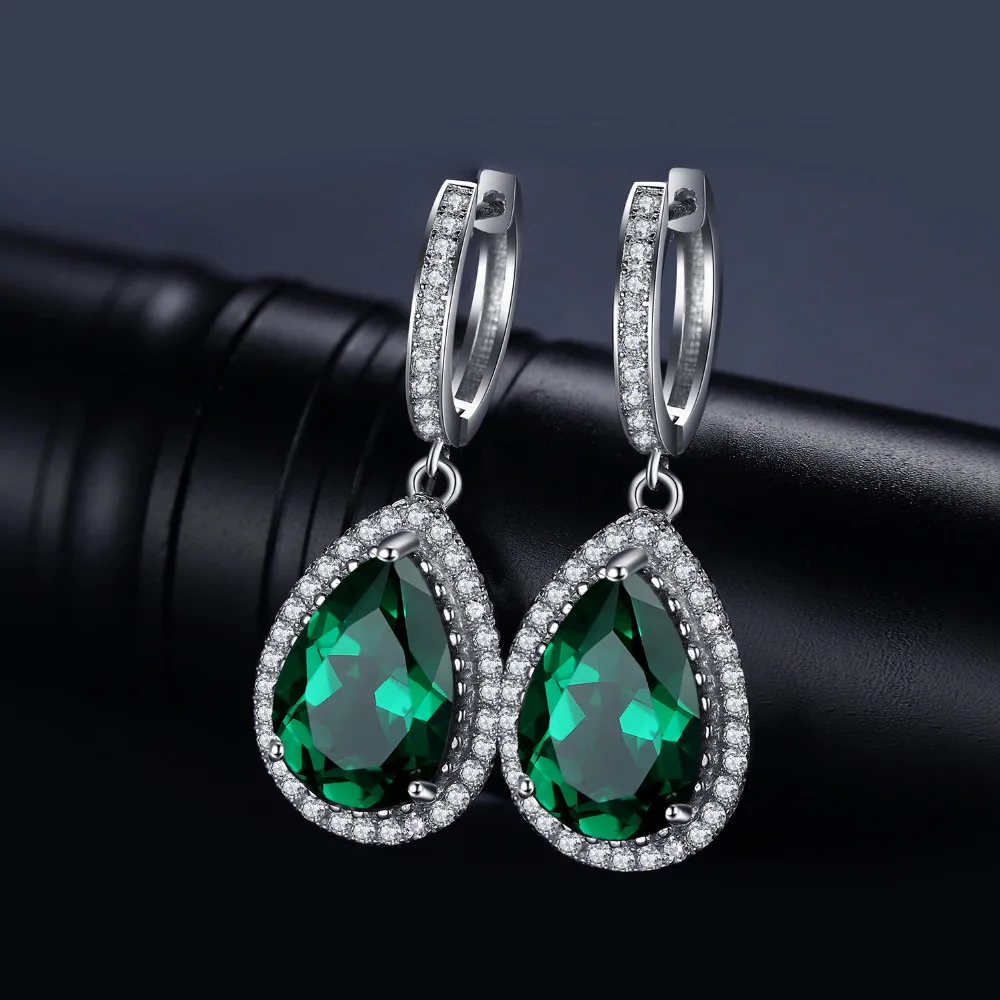 Jewelrypalace Роскошные Груша Cut 8.4ct Зеленый создания Изумрудный Серьги Твердые