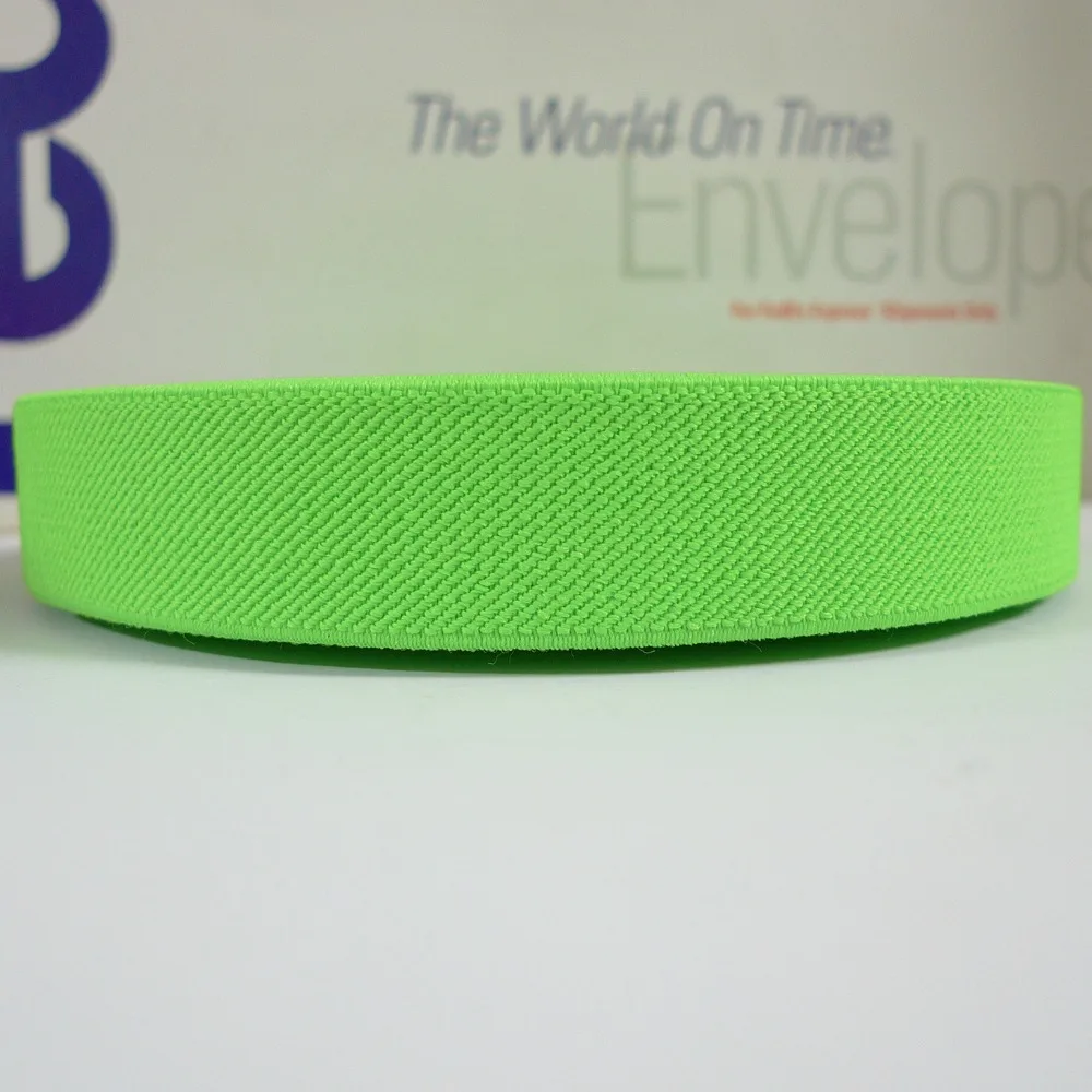 

12 Meters 1" 25mm Wide #005 NEON GREEN Color Suspender Elastic Webbing Great For Pacifier Clips
