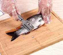 2pcs/lot Durable fish scraper stainless steel clean fish knife Fish Scale Remover Scraper Cleaner Scaler Cooking Seafood Tool ac110 220v electric fish skin scaler descaler scale scraper knife fishscale seafood tools