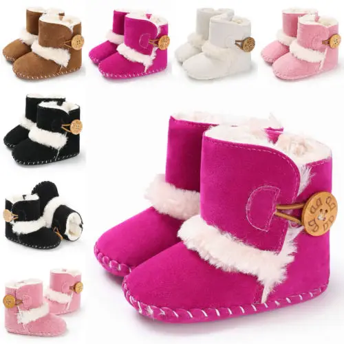 

Newborn Kids Baby Girls Boy Snow Shoes Winter Soft Sole Prewalker Crib Boots