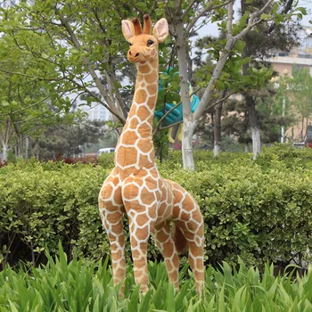 

steel&plush fabric simuluation giraffe large 140cm plush giraffe toy,home garden decoration,surprised gift d2890