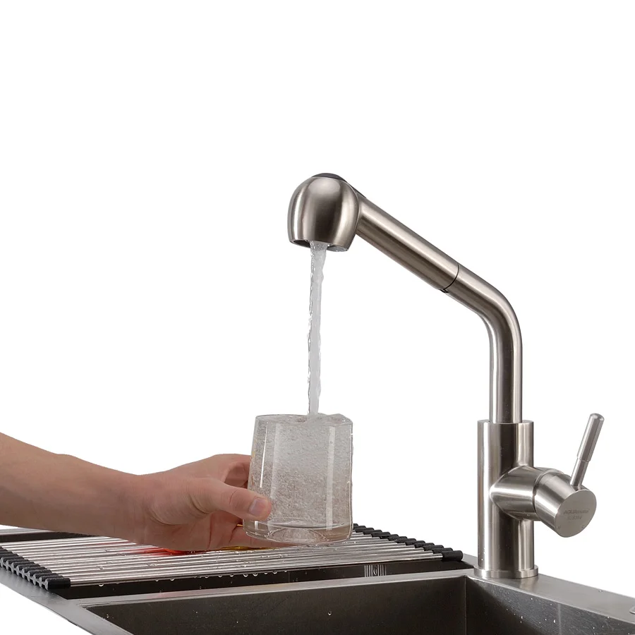 304 stainless steel faucet, hot and cold drawn kitchen, double sinks