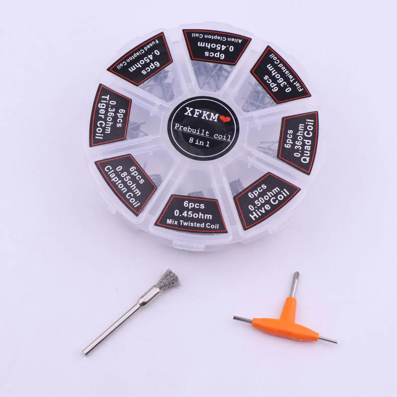 XFKM 8 в 1 готовая катушка Clapton Tiger Hive Quad Flat twisted Mix Fused Alien clapton для вейпа Demon DIY|twisted coil|diy