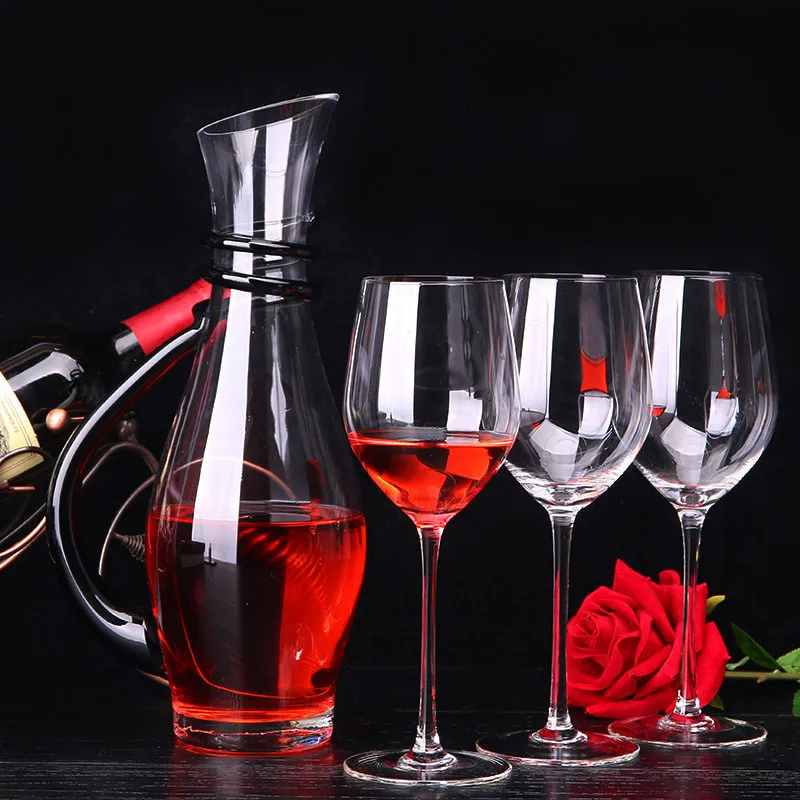 

Handmade Crystal Red Wine Pourer Glass Decanter Brandy Decant Set Jug For The Bar Champagne Water Bottle Glasses Drinking