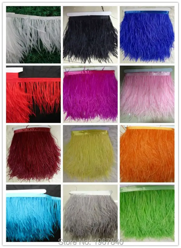5 Yards/lots Long Ostrich Feather Plumes Fringe Trim Long Hair 810 Cm