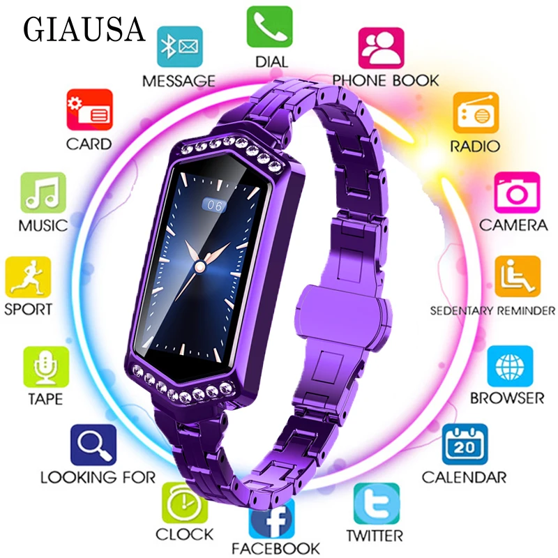 

Fashion B78 Smart Watch Women Fitness Bracelet Heart Rate Tracker Monitor Pedometer Blood Pressure Oxygen Smartwatch Smart Band