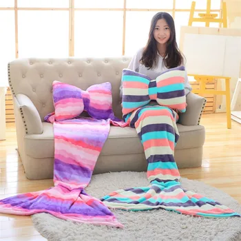 

Colorful Soft Mermaid Tail Blanket Adult chlid Mermaid Blanket Sofa Warm Wrap Sleeping Bag