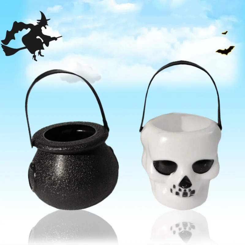 

Halloween Kettle Candy Box Cans Witch Cauldron Pot Halloween Party Hanging Props St.Patrick's Day Ghost Festival Decoration