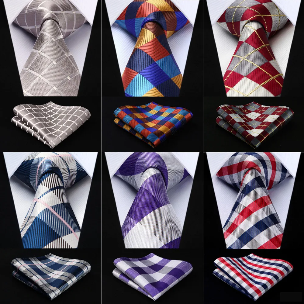 Men Extra Long Tie Check 3.4
