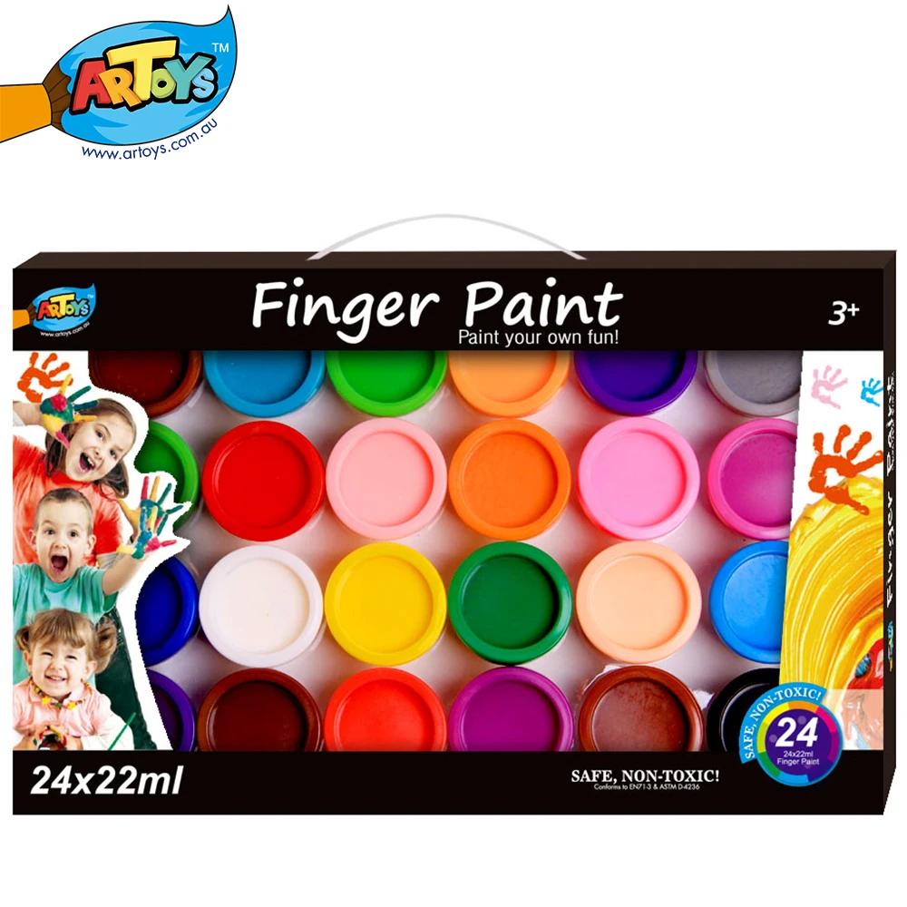 

Artoys Washable Finger Paints 24 Paints High Quality 100% safe non-toxic Children's DIY Educational Drawing Toys Paint for Child