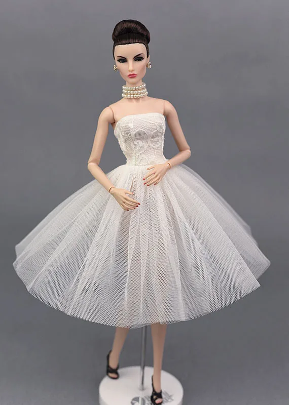 white barbie frock