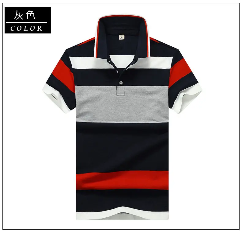 Basic Striped Polo Men Summer Short Sleeve Cotton Breathable Men Polos Male Quality Chinese Brand Clothing Fast Dry Top Tees 4XL 5