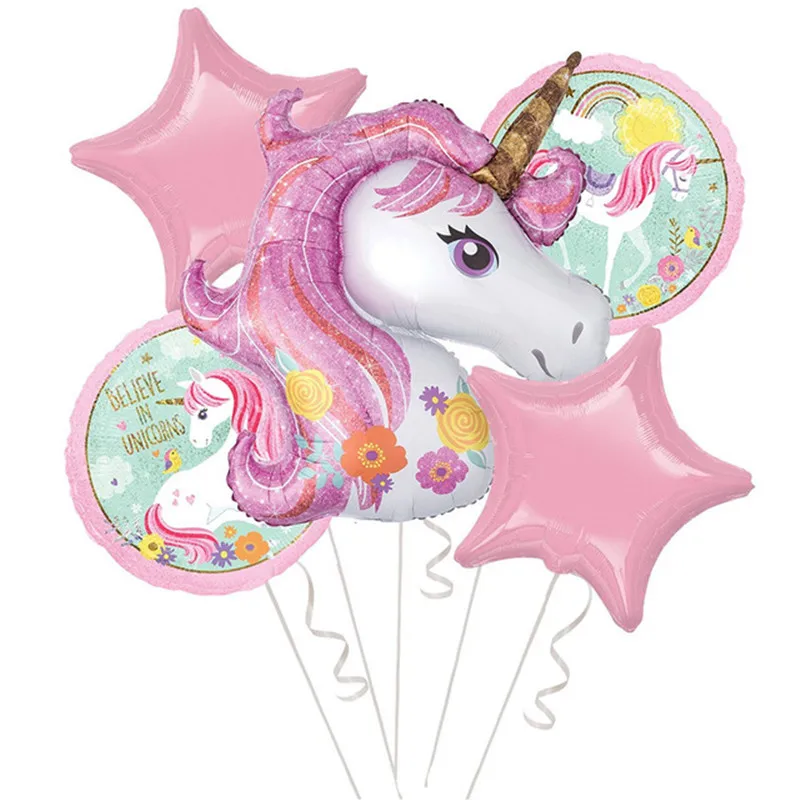 

5pcs 116CM Unicorn Foil Balloons Baby Shower Wedding Birthday Unicorn Party Walking Stand Unicorn Helium Foil Ballon Decoration